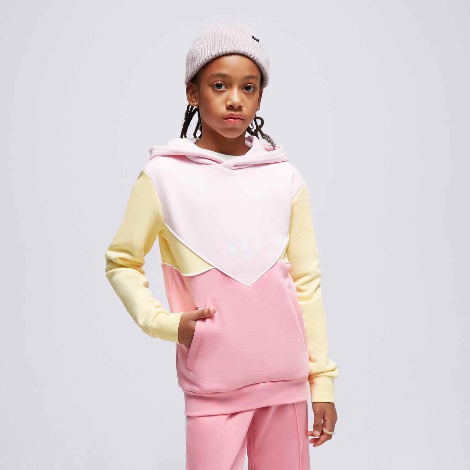 Sportowa bluza dziecięca ADIDAS BLUZA Z KAPTUREM HOODIE GIRL H60090 RÓŻOWY