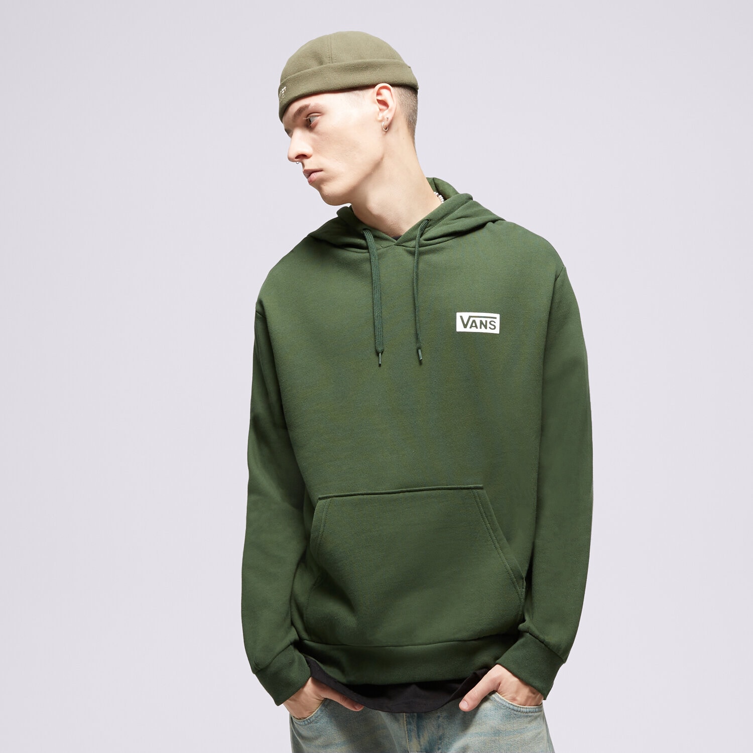 Bluza męska VANS BLUZA Z KAPTUREM RELAXED FIT VN0007FNBD61 ZIELONY