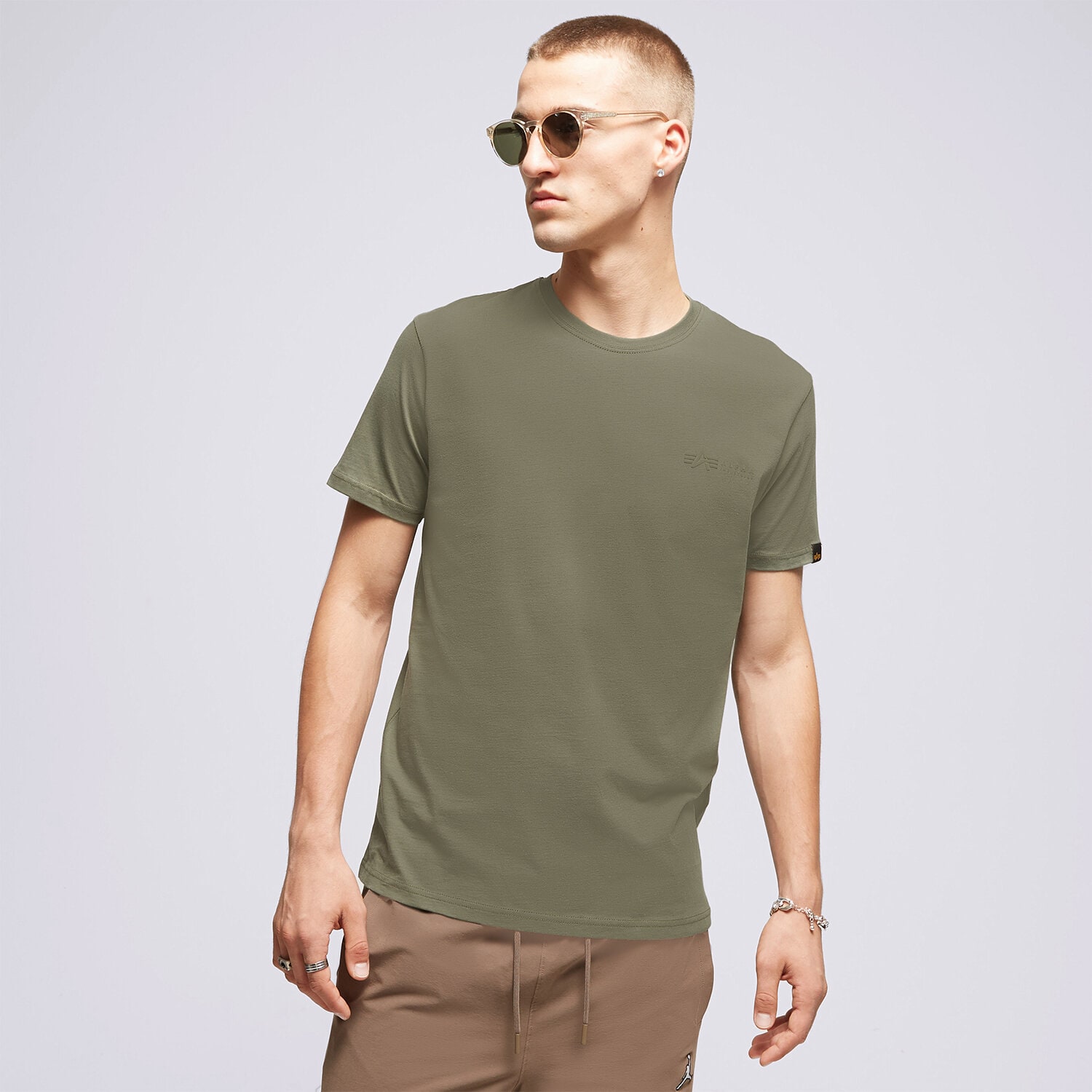 Koszulka, t-shirt sportowy męski ALPHA INDUSTRIES T SHIRT AIR FORCE 138505142 KHAKI