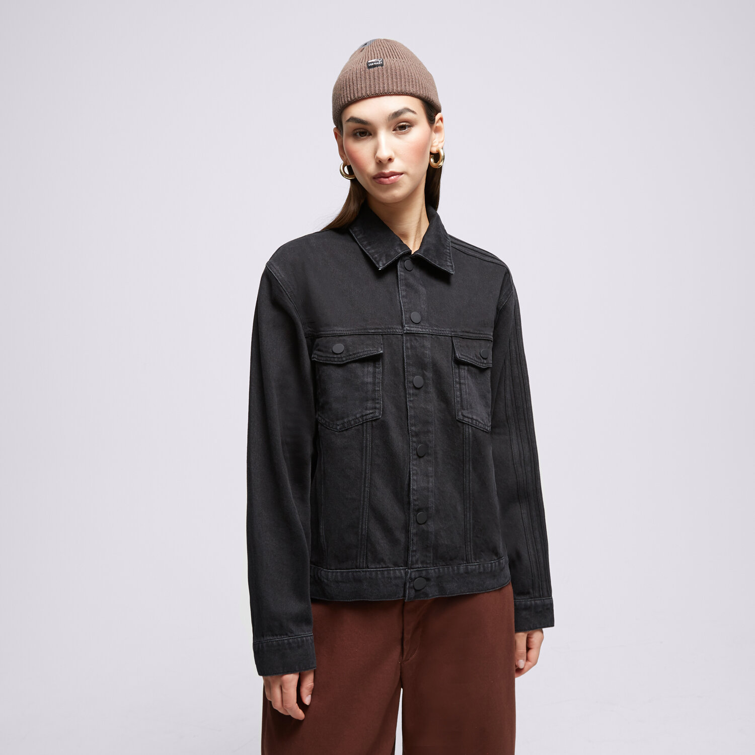 Kurtka wiosenna / jesienna damska ADIDAS KURTKA DENIM JACKET IJ8337 CZARNY