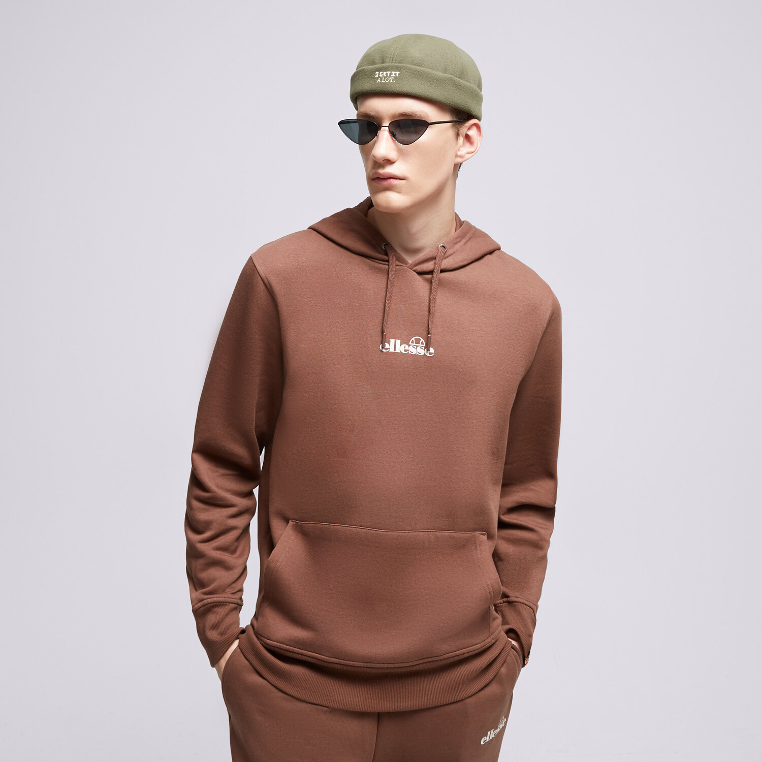 Bluza męska ELLESSE BLUZA Z KAPTUREM PERSHUTA OH HOODY D BRWN SHT16466202 BRĄZOWY