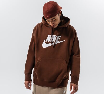 NIKE BLUZA Z KAPTUREM SPORTSWEAR CLUB FLEECE BV2973-259 | kolor BRĄZOWY |  Męskie Bluzy | Odzież w Sklep Sizeer