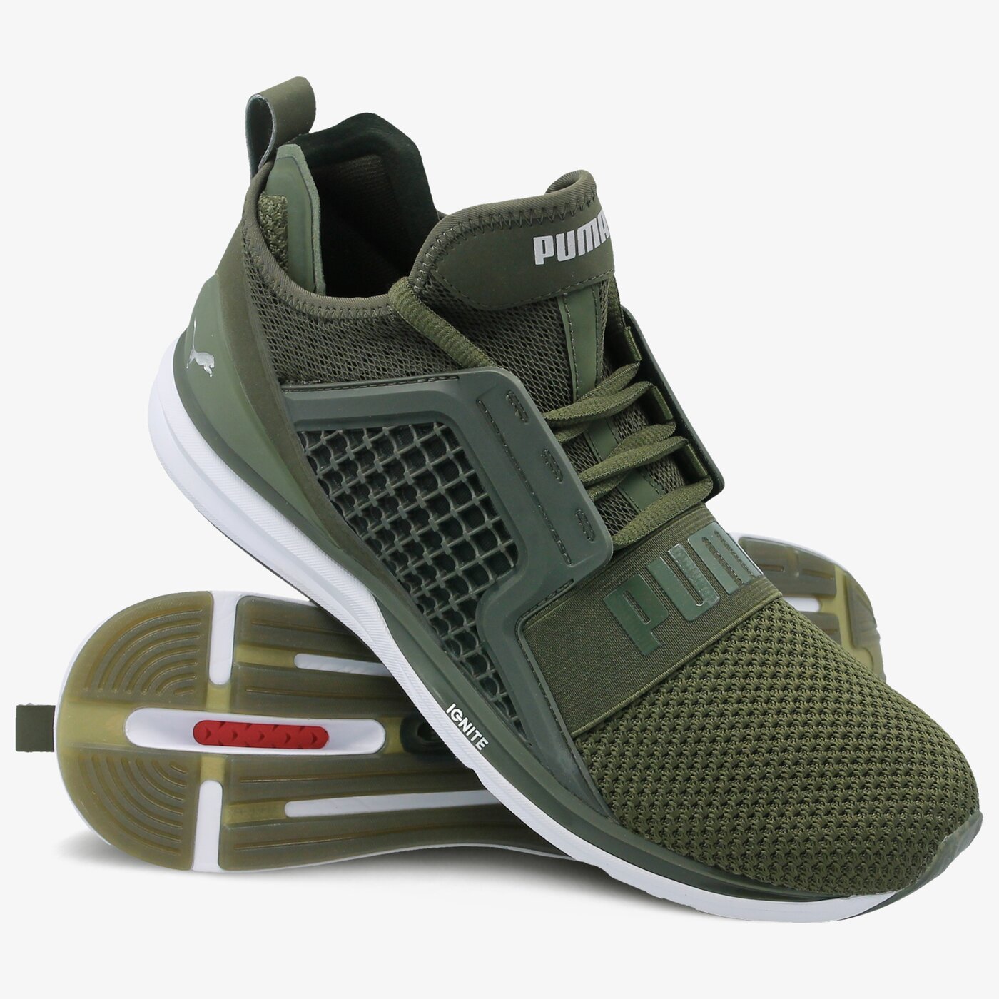 puma ignite limitless olive green