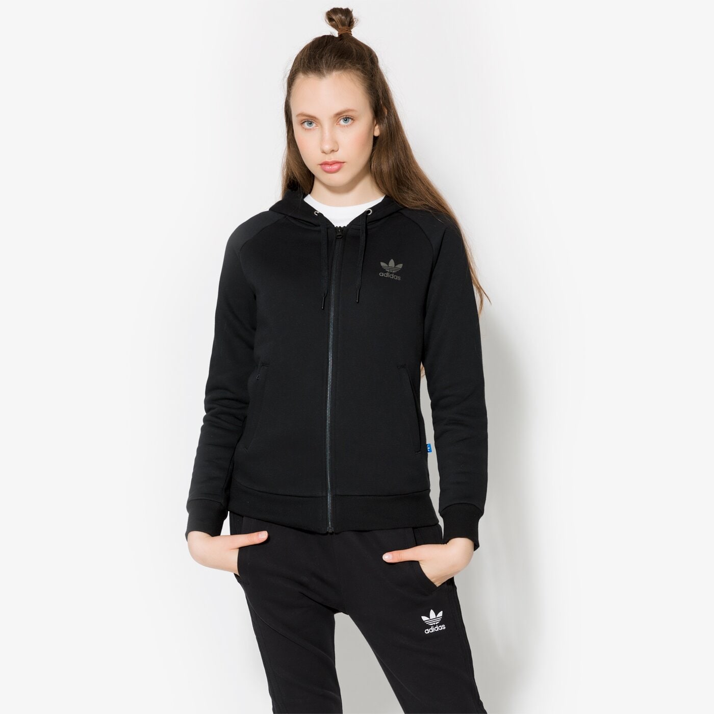 ADIDAS BLUZA FZ HOODIE FLE BR6337 kolor czarny Damskie Bluzy