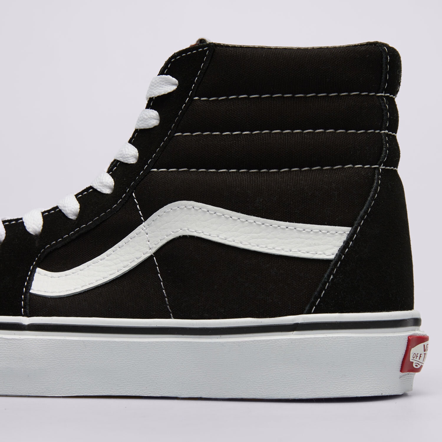 Trampki Vans SK8 HI damskie czarno białe wysokie skórzane za
