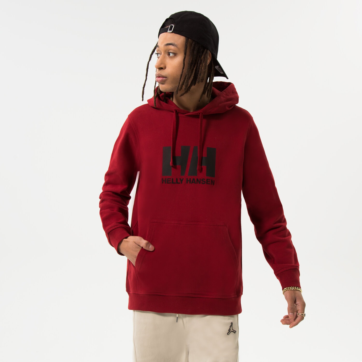 HELLY HANSEN BLUZA Z KAPTUREM HH LOGO HOODIE 33977215 BORDOWY | Męskie ...