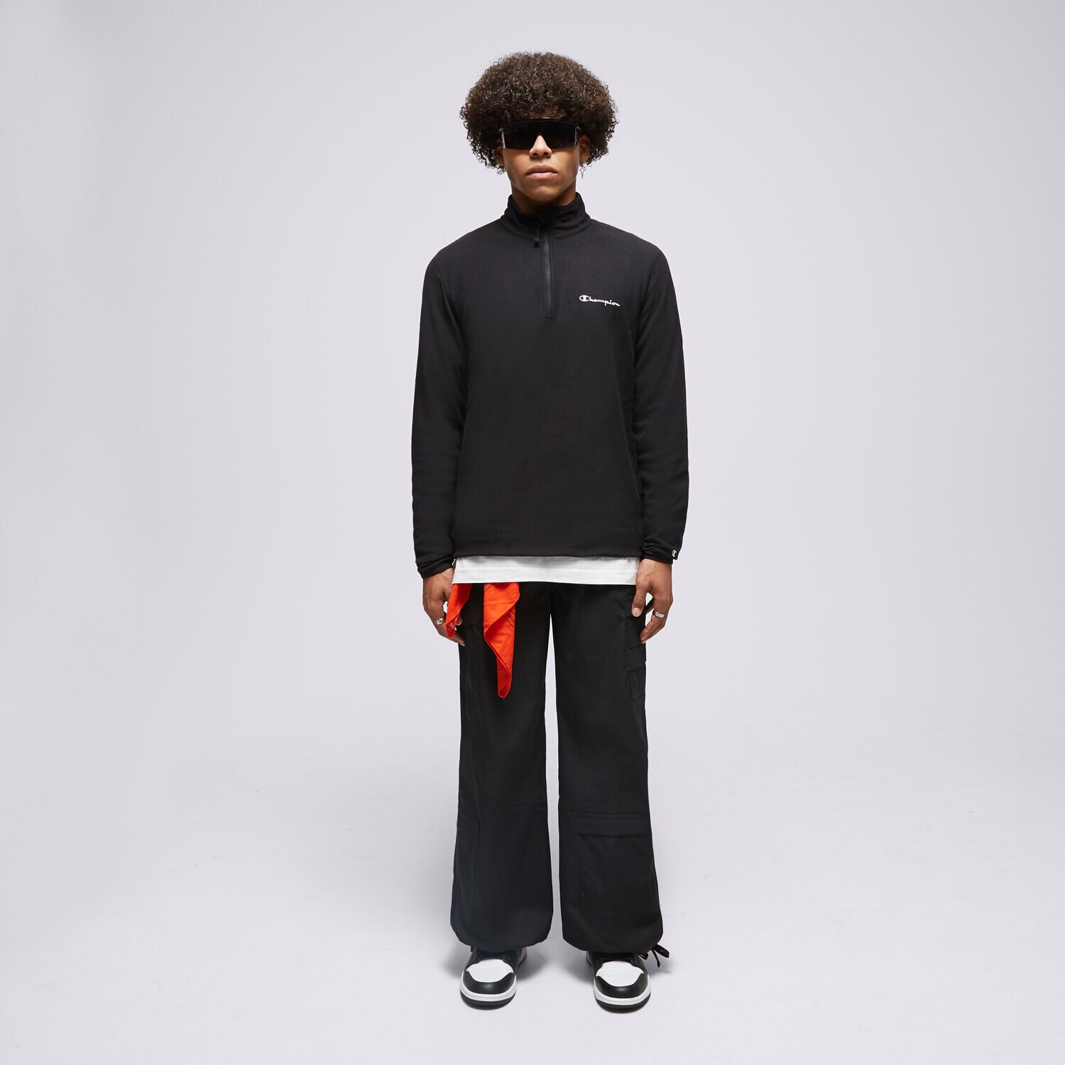 CHAMPION POLAR HALF ZIP TOP 216695KK001 CZARNY | Męskie
