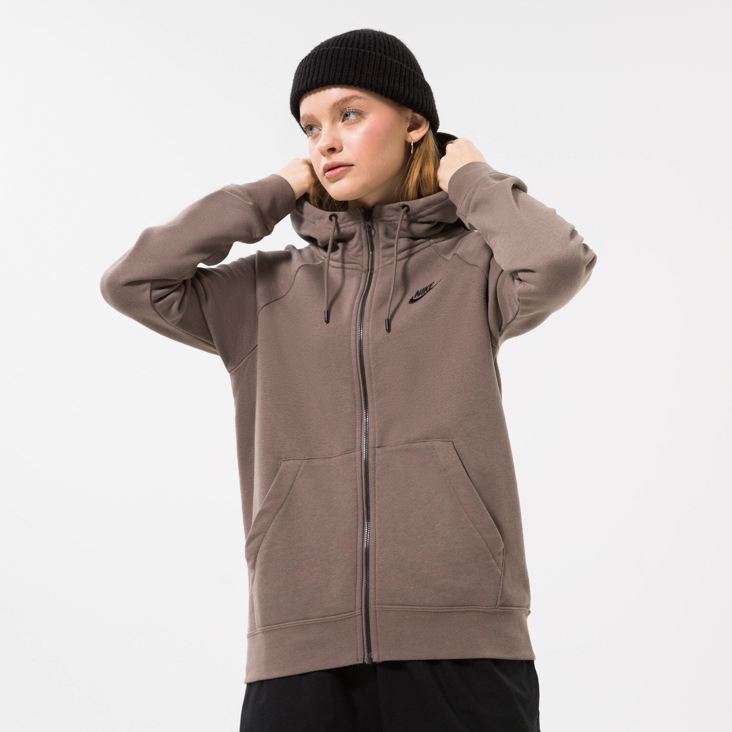 nike bluza w nsw essntl hoodie fz flc