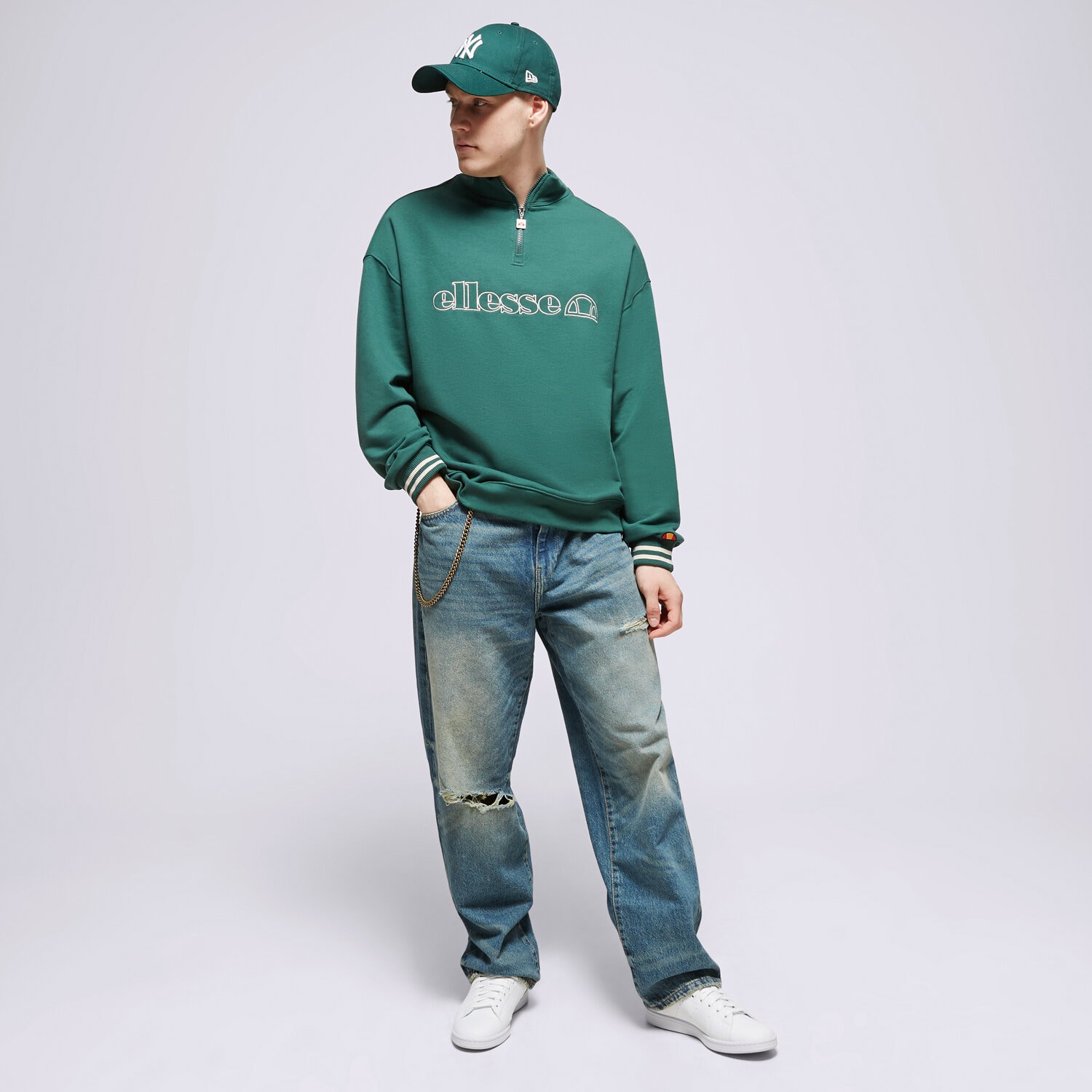 ELLESSE BLUZA ROZPINANA SIESTALLI DGREEN 1/2 ZIP TRACK TOP