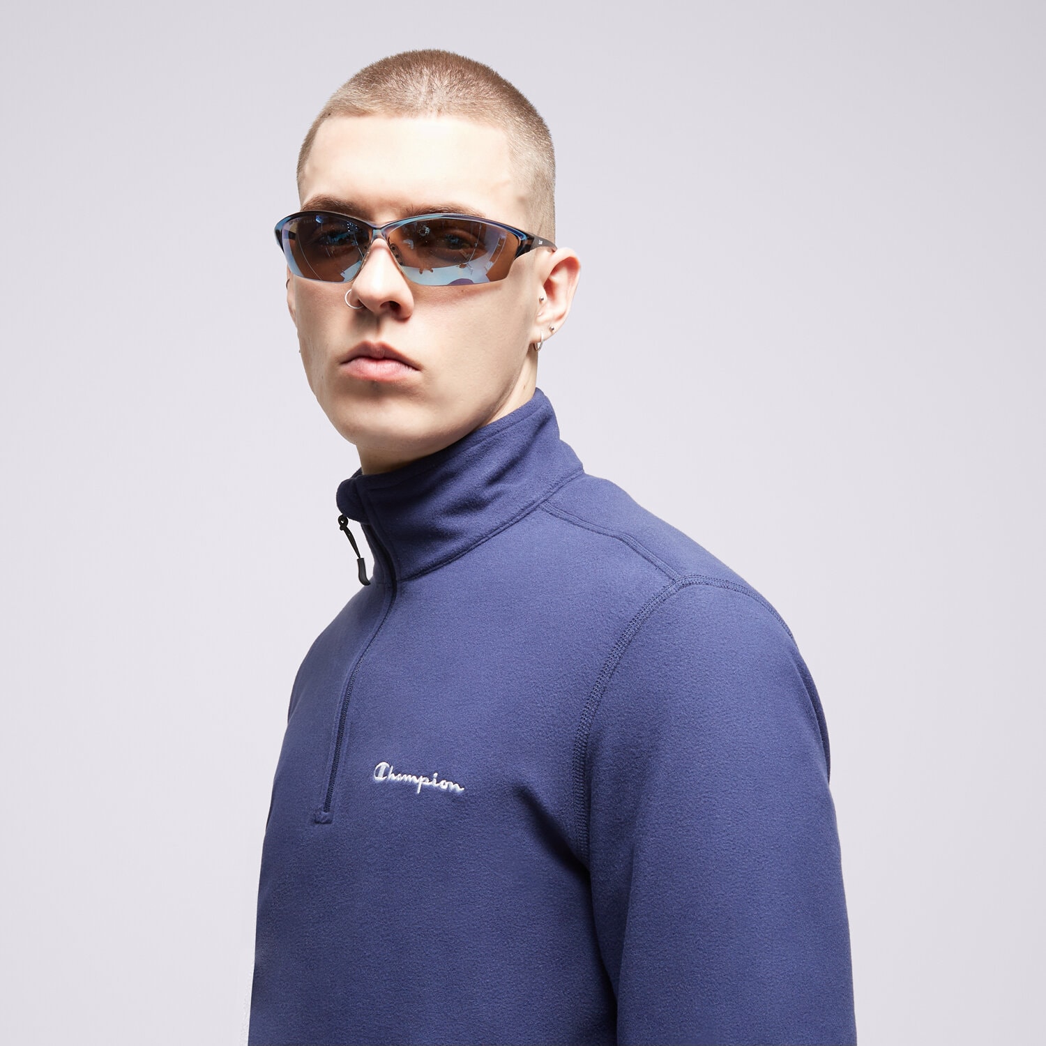 CHAMPION POLAR HALF ZIP TOP 216695BS526 GRANATOWY | Męskie