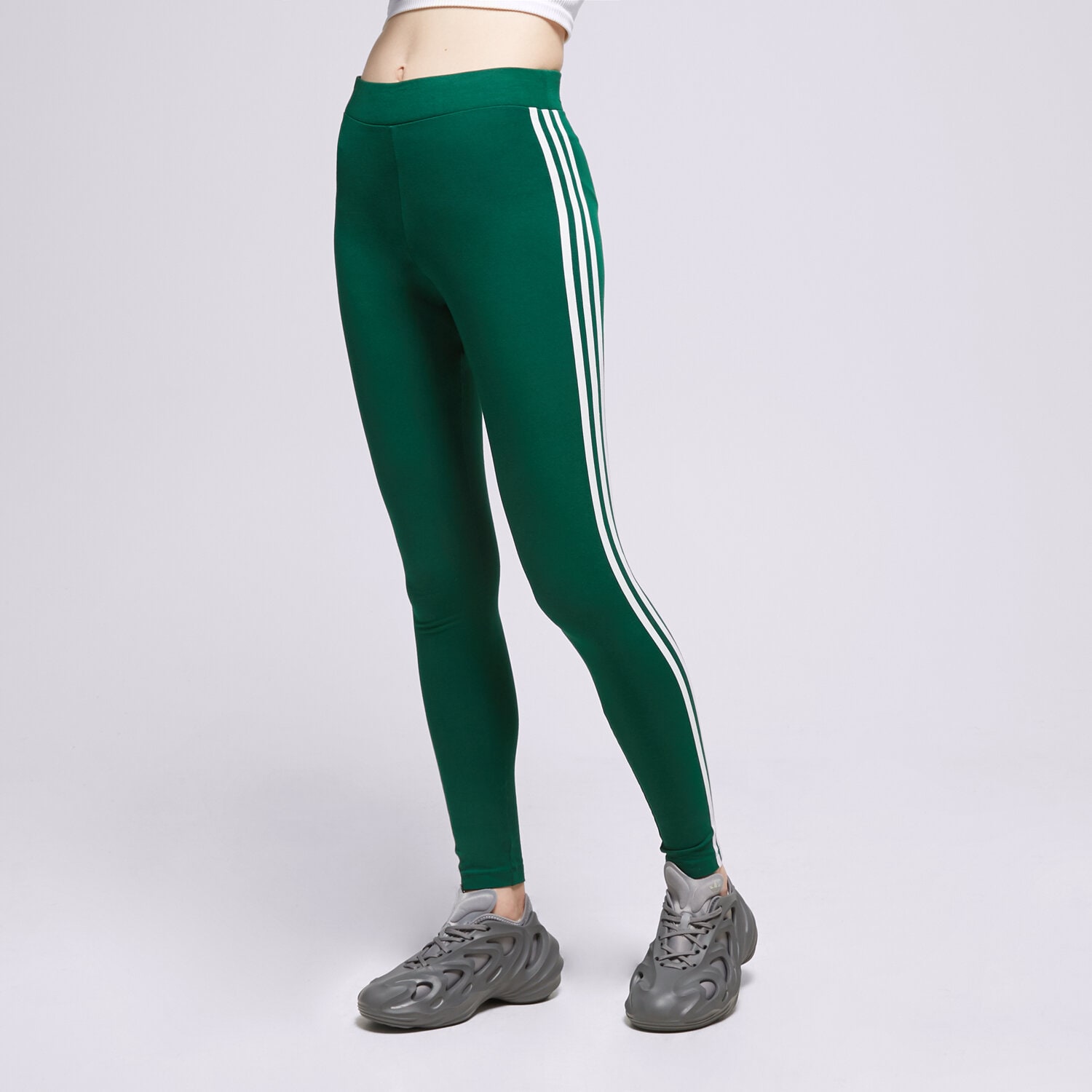 Legginsy adidas 3 outlet stripes zielone