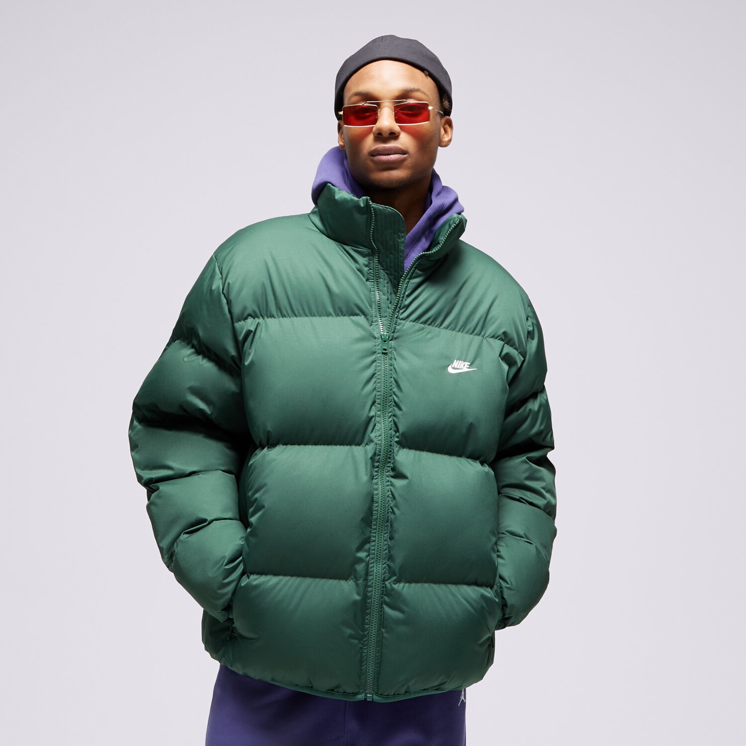 NIKE KURTKA M NK CLUB PUFFER FB7368-323 ZIELONY | Męskie Kurtki