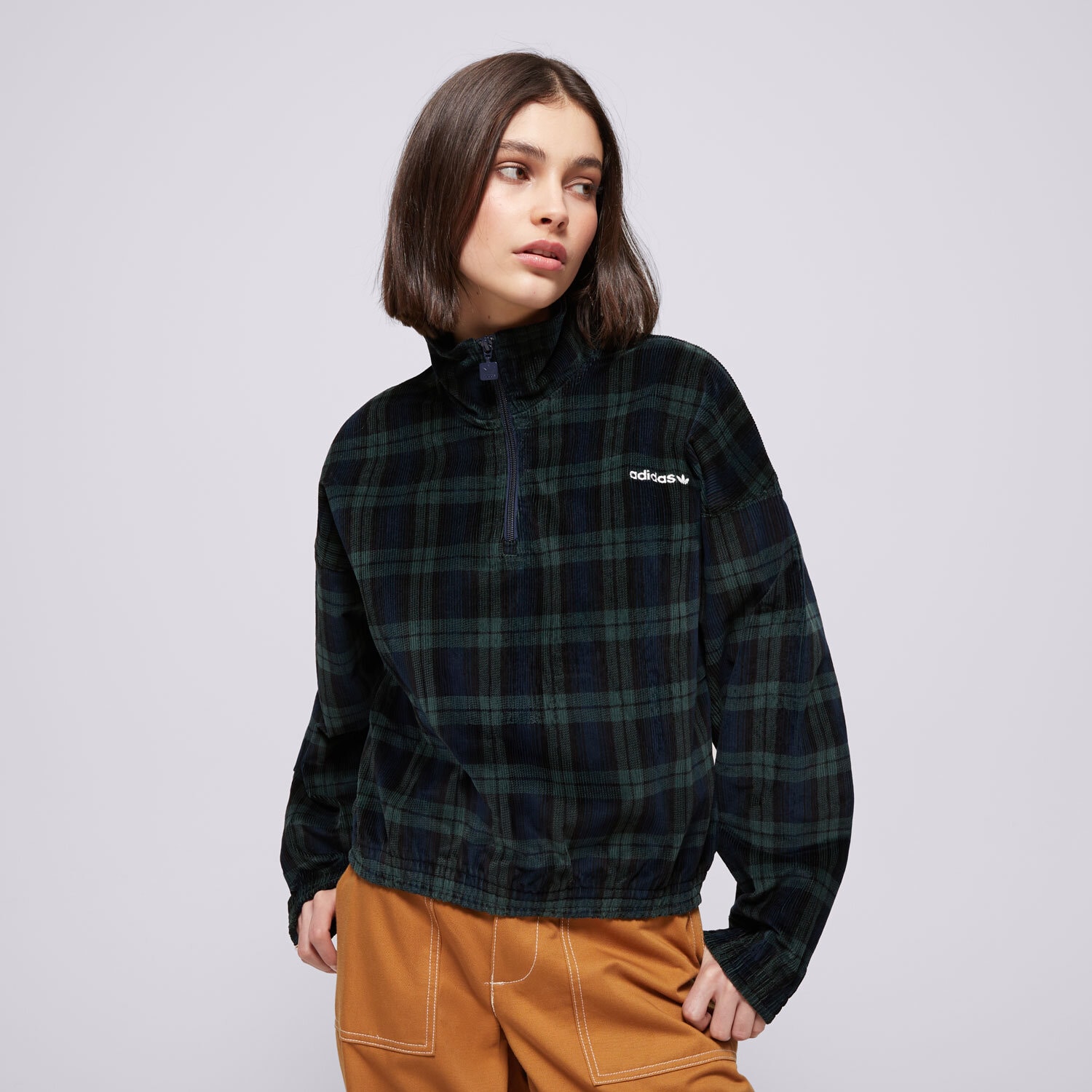 adidas Originals TARTAN HALF ZIP - Windbreakers - night