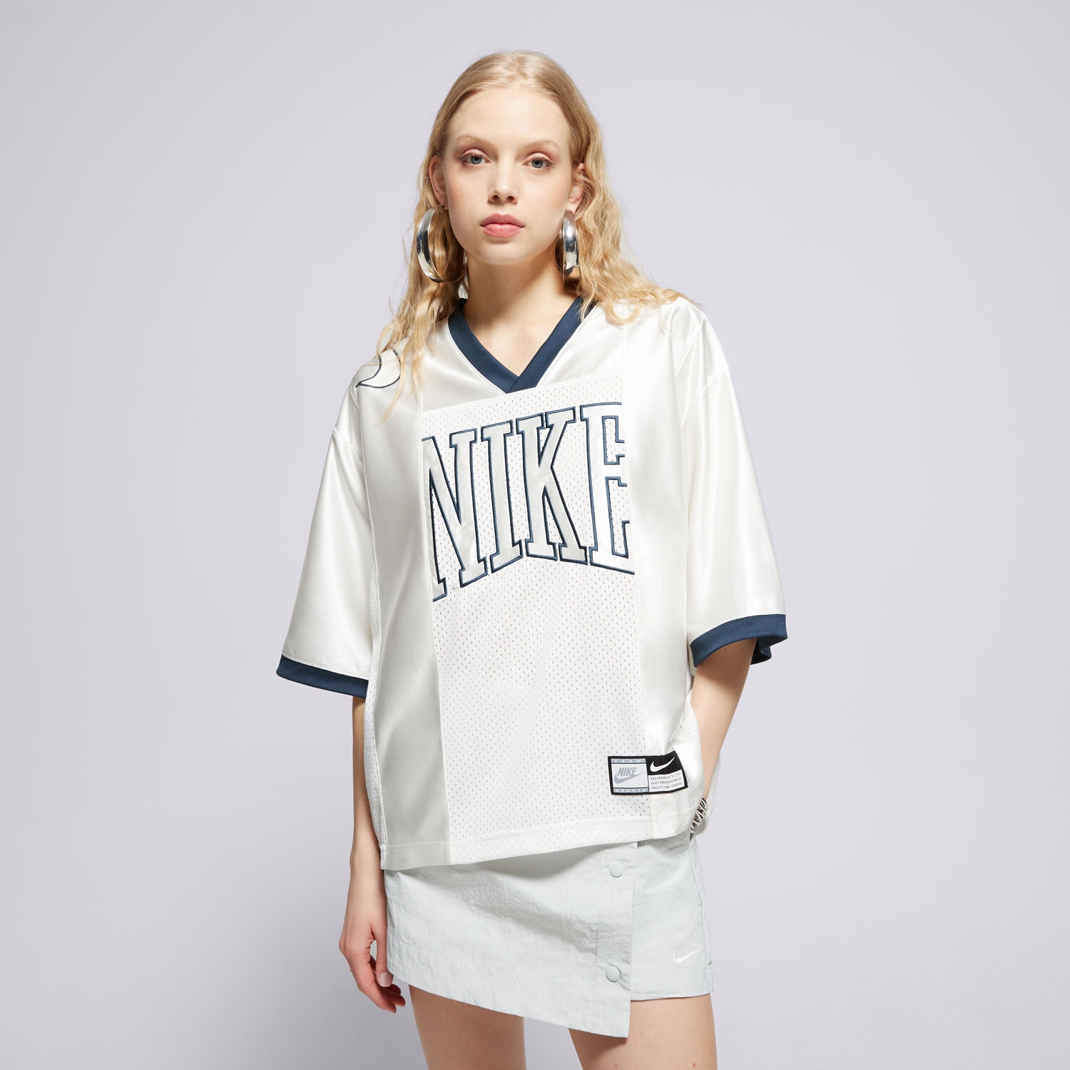 NIKE T-SHIRT W NSW STREET SS GX JRSY TOP HJ0280-133 KREMOWY