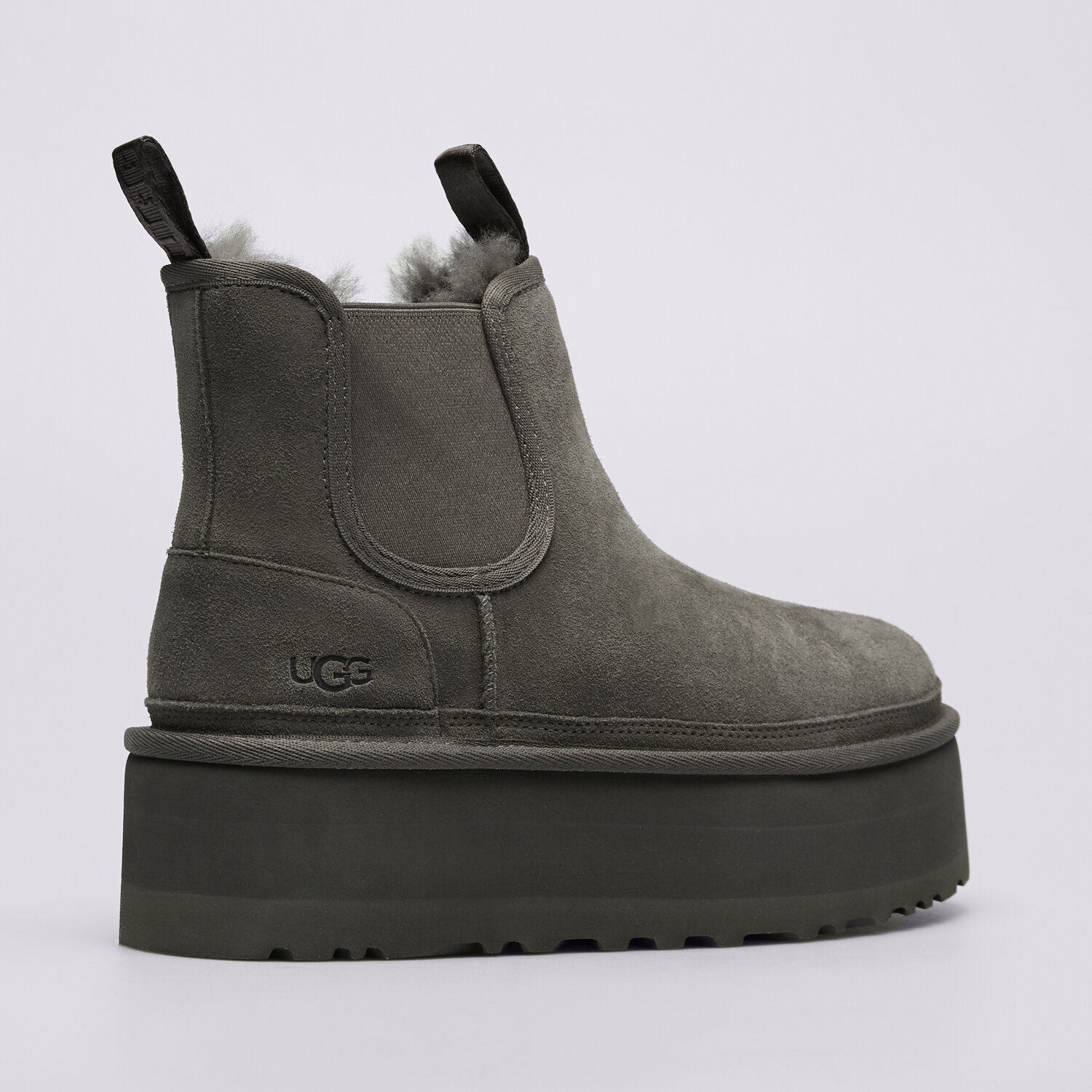 UGG Neumel Platform Chelsea グレー Ugg Neumel Platform Ankle Boots Grey Women With Double Godet