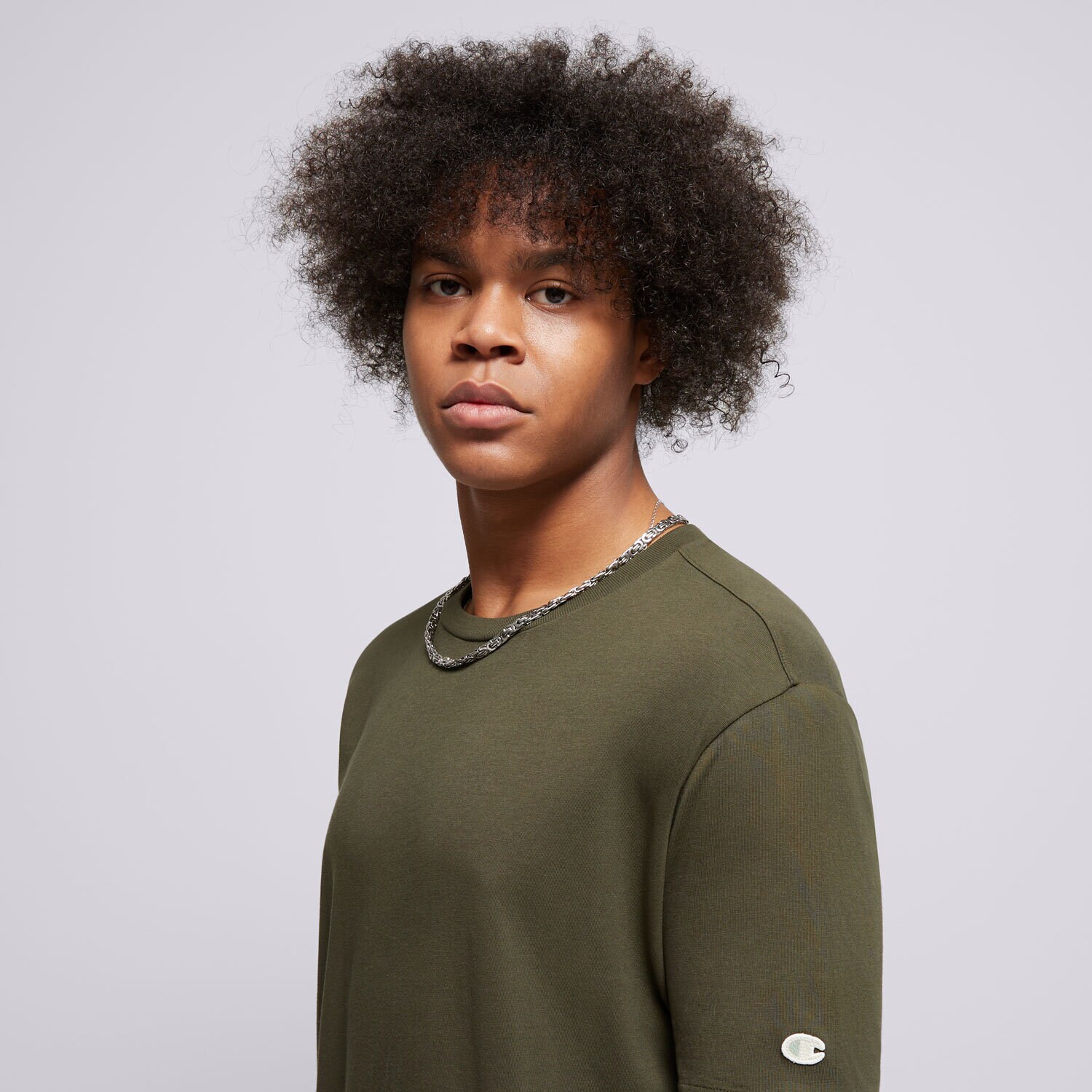 CHAMPION T-SHIRT CREWNECK T-SHIRT 220425GS508 KHAKI | Męskie