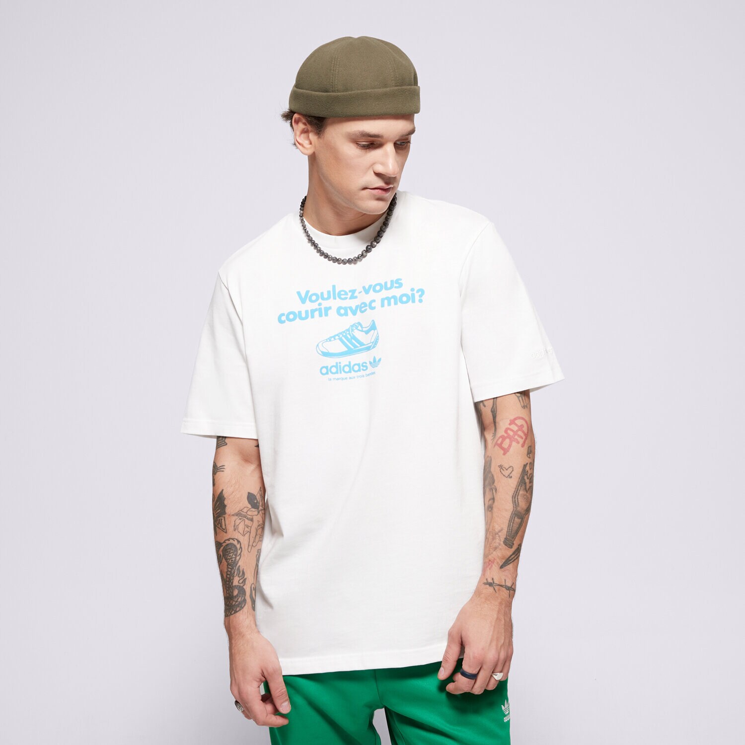 メンズウェア #COOL BLUE GOLF TEE WHITE Biały golf bawełniany męski | sklep MyBasic