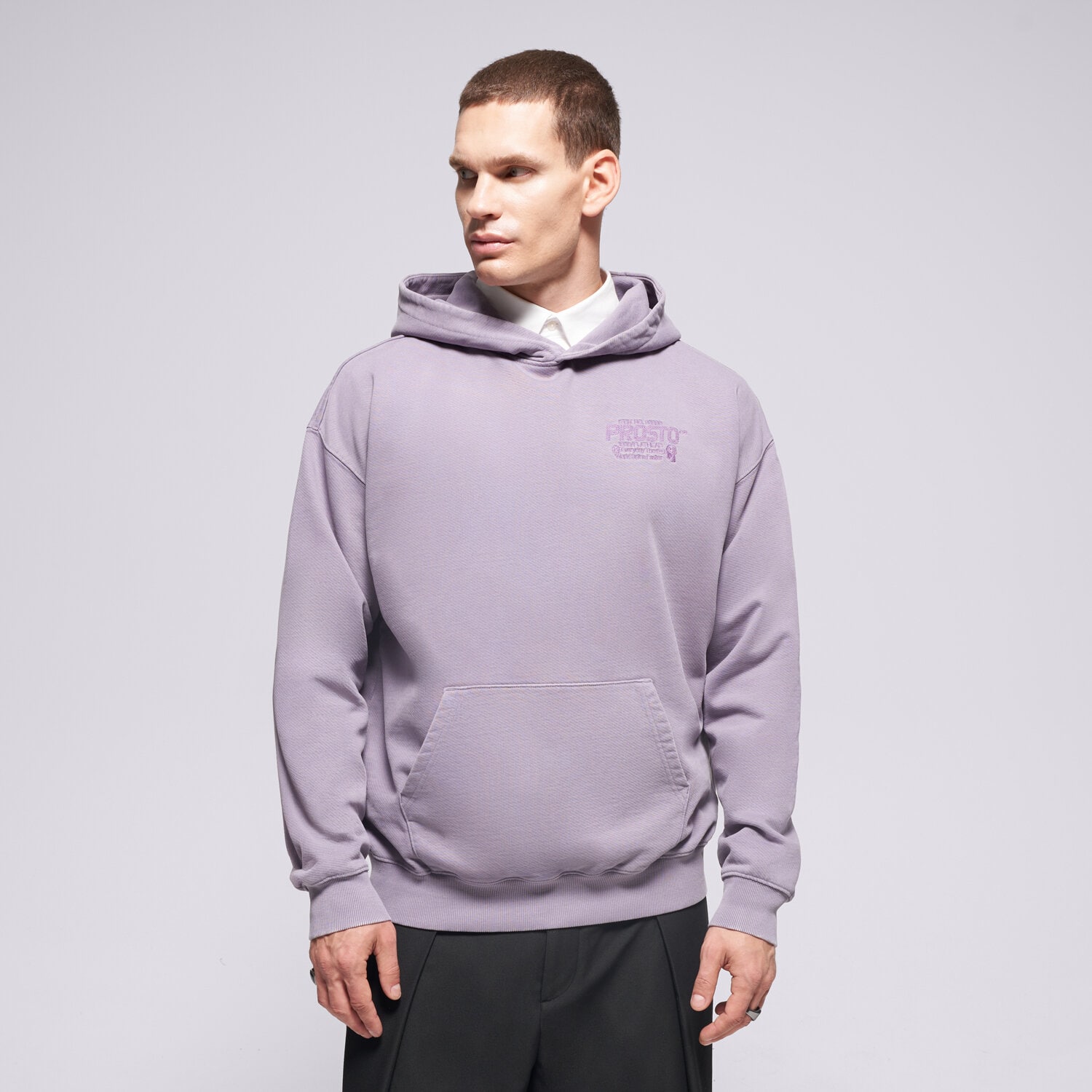 Prosto Bluza Z Kapturem Hoodie Flathead Washed Lavender