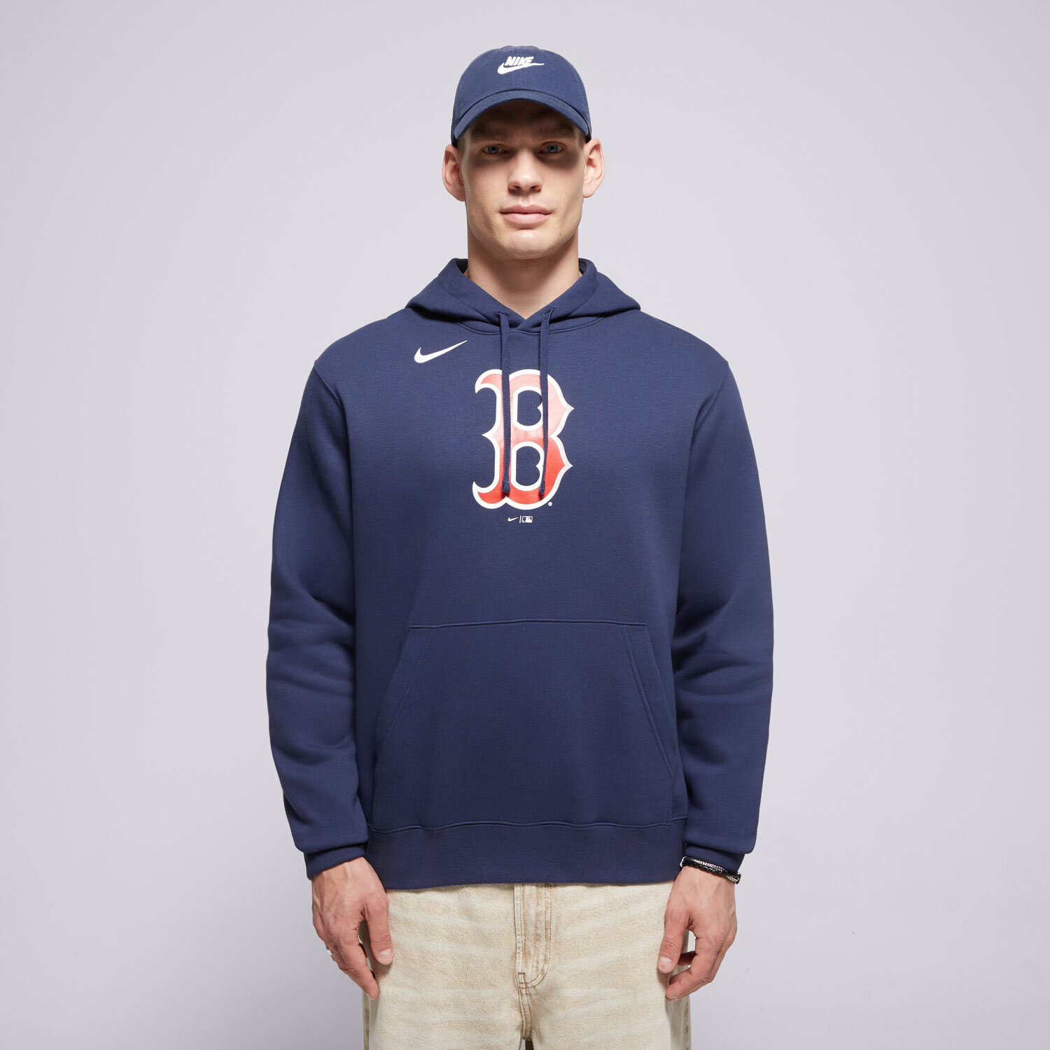 Nike Bluza Z Kapturem Mlb Logo Club Fleece Hood Boston Red S