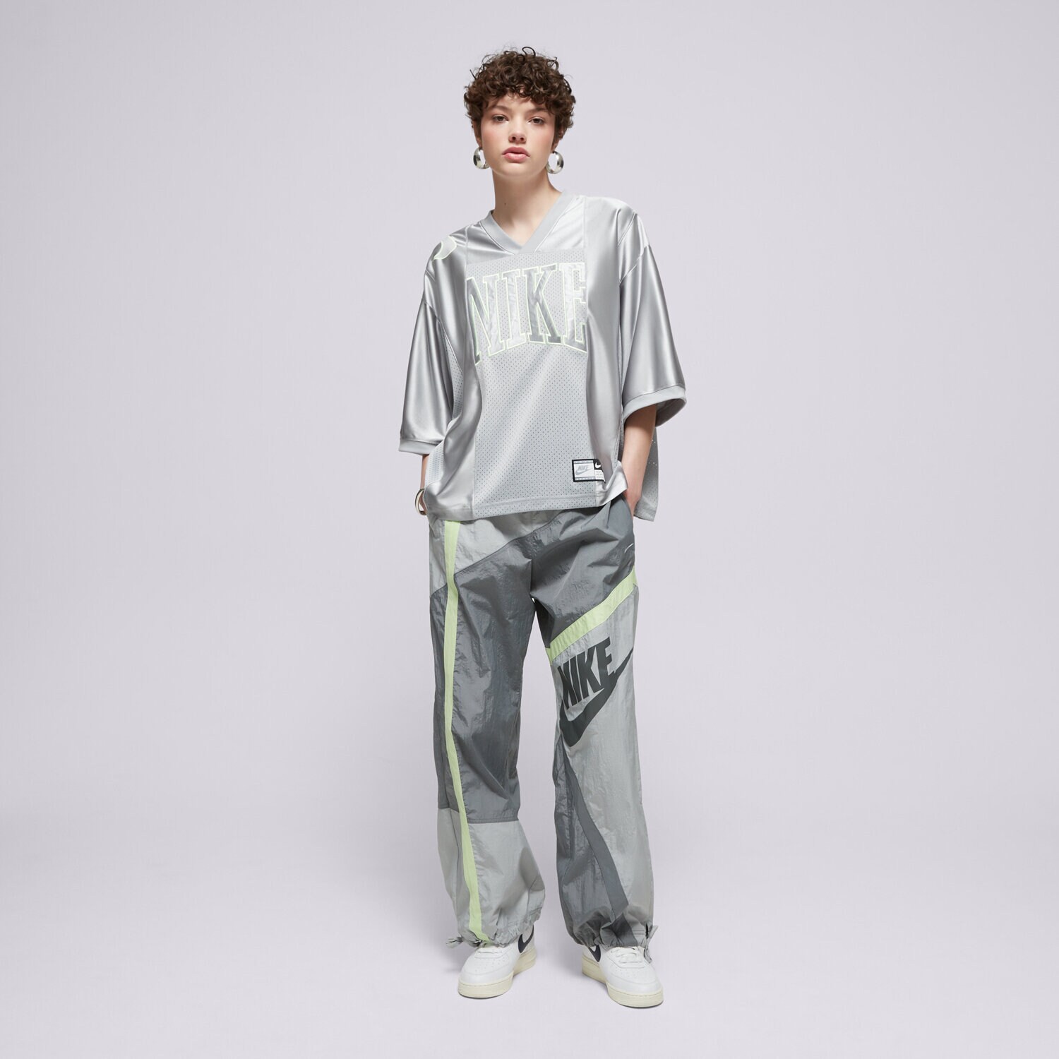 トップス saya NIKE T-SHIRT W NSW STREET SS GX JRSY TOP HJ0280-077 SREBRNY