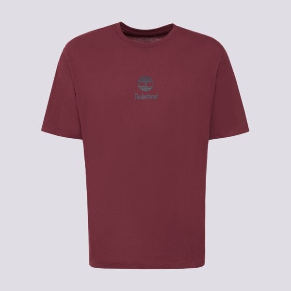Timberland T-Shirt New Small Logo Print Ss Tee Burgundy
